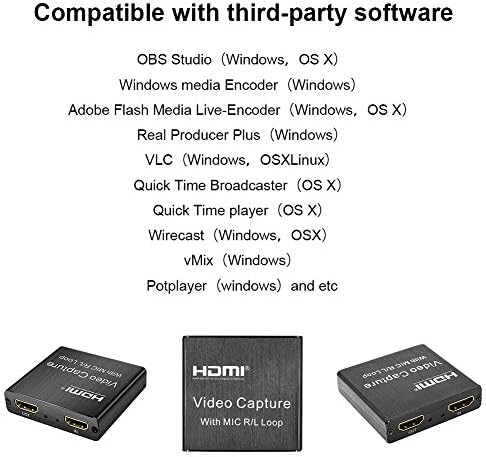 WOOPOWER HDMI Video Oyunu Yakalama Kartı, USB2. 0 4 K HD 1080 P 30fps Video Yakalama Kaydedici Oyun Canlı Streaming Cihazı için