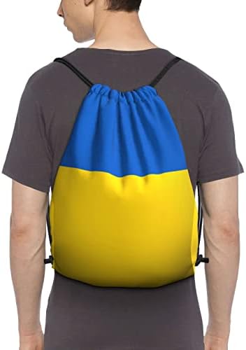 Ukrayna bayrağı İpli Sırt Çantası, Spor Salonu Sackpack Çanta Yoga Spor Yüzme Seyahat Plaj İçin