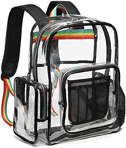 Temizle Sırt Çantası, Cambond Ağır Şeffaf Sırt Çantaları Yetişkinler için Takviyeli Askıları See-Through Çanta için Okul Iş Seyahat