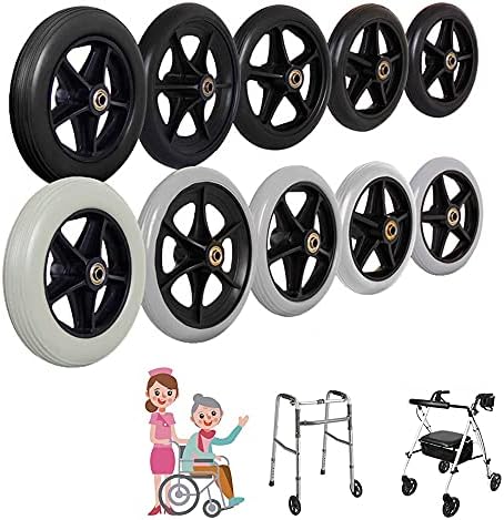 Qutech 6/7/8 İnç Tekerlekli Sandalye Ön Tekerlek, Sessiz Tekerlekli Sandalye Tekerleği Değiştirme, Aşınmaya Dayanıklı Kaymaz