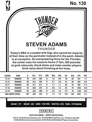 2019-20 Panini Çemberler Kış 130 Steven Adams Oklahoma City Thunder NBA Basketbol Ticaret Kartı