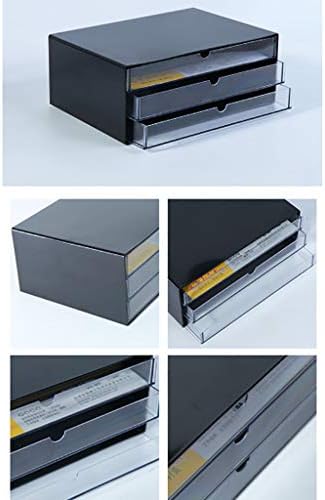 Dosya dolapları Plastik Klasör Saklama Kutusu 3 Kat Beyaz (Şeffaf), Siyah (Şeffaf), Kahverengi (Şeffaf) (Renk: B)