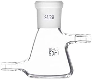 DADAKEWİN 50 ml Temizle Filtreleme Flask, yan Cıvata Boyun ile Tübülasyon, ortak 24/29, borosilikat 3.3 Cam, ısıya dayanıklı