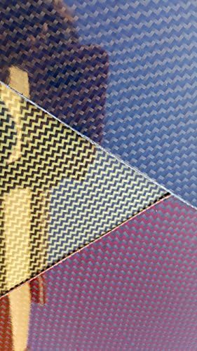 Karbon Fiber Kevlar Fiberglas Panel 18 ×24 ×1/16 Parlak Bir Tarafı Mavi Çift Dimi