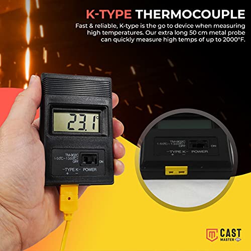 Fırın, Fırın için Dijital Prob Termometresi-1300° C'ye Kadar Dijital Okuma ile Yüksek Sıcaklık Termometresi-Endüstriyel, Ticari