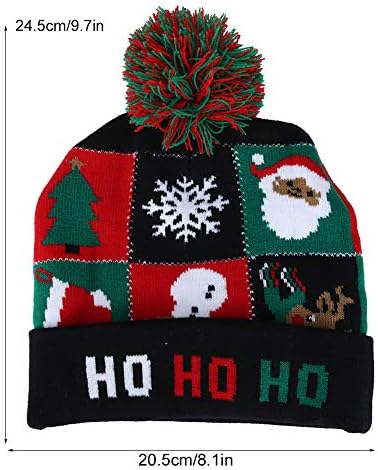 Yosoo Aydınlık Örme Noel Şapka Yetişkin Çocuk Örme Noel Şapka Noel Örme Çocuk Yumuşak Sıcak Kış Şapka Hafif Şapka Çocuk Yetişkin