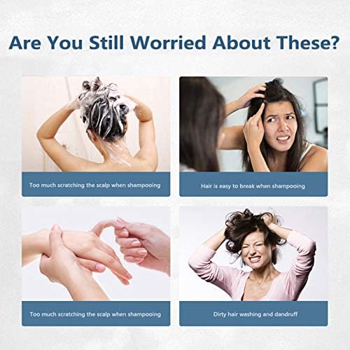 Saç Derisi Masaj Şampuan Fırça Seti, kafa Derisi Stres Masaj Kafa Derisi Relax ile Yumuşak Kan Dolaşımını Teşvik Silikon Kafa