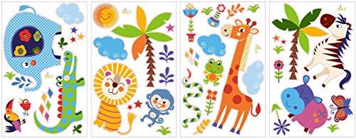 Çılgın orman hayvanları bebek/kreş duvar Sticker çıkartmaları kız ve erkek çocuklar için