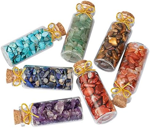 SUNYIK Paketi 2 Mini Şifa Taşları Wicca Kristal Dileğiyle Şişeler Setleri, Kristaller Büyü Kavanoz Büyücülük