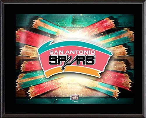 San Antonio Spurs 10.5 x 13 Yüceltilmiş Yatay Parke Klasikleri Takım Logosu Plaketi-NBA Takımı Plaketleri ve Kolajları