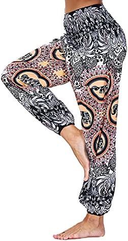 LLDYYDS kadın Pantolon Rahat Gevşek Harem Boho Yoga Pantolon Önlüklü Bel eşofman altı cepli pantolon