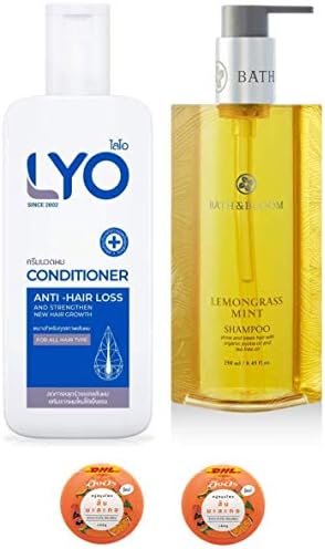 Ekstra Set Lyo Kremi Anti-Saç Dökülmesi Güçlendirmek Yeni Saç Büyüme Banyo ve Çiçek Limon Nane Şampuanı 250 ML DHL tarafından