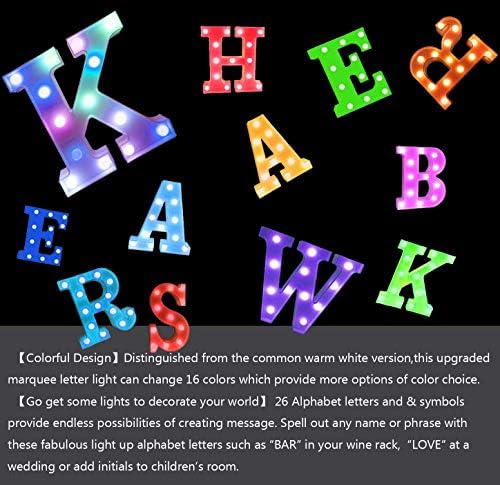 Renkli LED Marquee mektup ışıkları ile uzaktan, ev dekor adı işaretleri, parti Bar harfler ışıkları ile süslemeleri için ev,