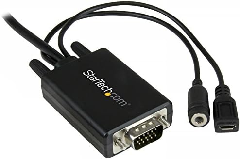 StarTech.com 6 ft 2 m DisplayPort VGA Adaptör Kablosu ile Ses-DP VGA Dönüştürücü-1920x1200 (DP2VGAAMM2M)