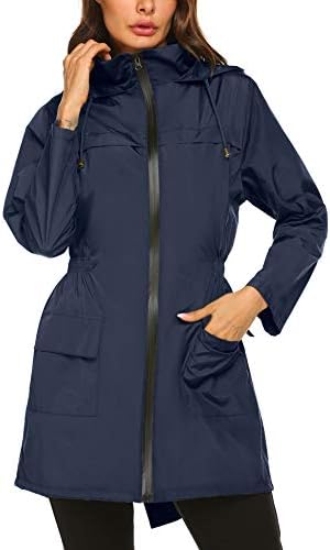 Besshopie yağmur ceket kadınlar hafif Packable su geçirmez Kapşonlu uzun Yağmurluk Açık S-XXL
