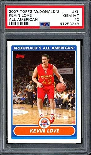 Kevin Love Çaylak Kartı 2007 Topps Mcdonald's Tüm Amerikan KL PSA 10-Basketbol Slabbed Çaylak Kartları
