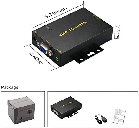 CKLau VGA + Ses HDMI Dönüştürücü Adaptör Desteği 1080 P HDTV için Bilgisayar, Dizüstü Bilgisayar, Monitör, PC, Projektör