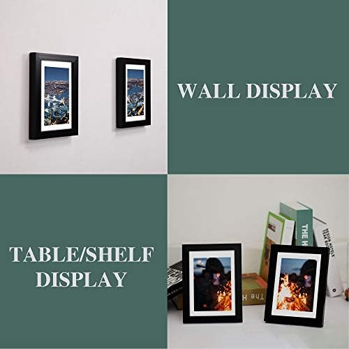 upsimples 5x7 Resim Çerçevesi 10'lu Set, Matlı 4x6 veya Matsız 5x7 Resim Görüntüleme, Duvar veya Masa Üstü Ekran için Çoklu Fotoğraf