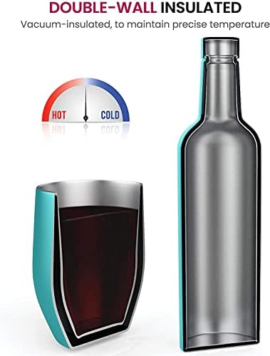 Famboo Yalıtımlı Şarap Şişesi Bardak Seti, Paslanmaz Çelik Çift katmanlı Şarap Şişesi, yalıtımlı Şişe Şarap için 25 oz 2 Paketi