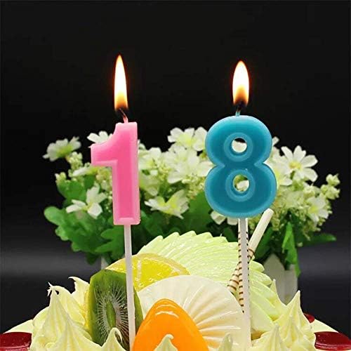 Renkli Mutlu Doğum Günü Sayısal Mumlar Numarası 1 Kek Cupcake Topper Dekorasyon Yetişkinler için/Çocuklar Tema Parti / Düğün