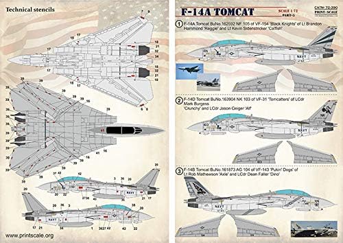 Baskı Ölçeği 72-390 Tomcat F-14 A Bölüm 3, Ölçek 1/72, Islak, Kuru Çıkartma