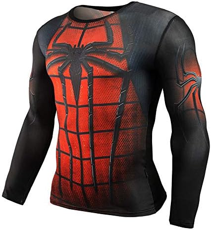 HOOLAZA Avengers Süper Kahramanlar Erkekler Sıkıştırma T-Shirt Örümcek Adam Tops Spor