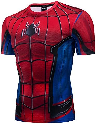 HOOLAZA Avengers Süper Kahramanlar Erkekler Sıkıştırma T-Shirt Örümcek Adam Tops Spor