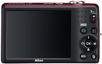 5x Zoom NİKKOR Cam Lensli ve 3 inç LCD (Kırmızı) (ESKİ MODEL)Nikon COOLPİX L26 16,1 MP Dijital Fotoğraf Makinesi