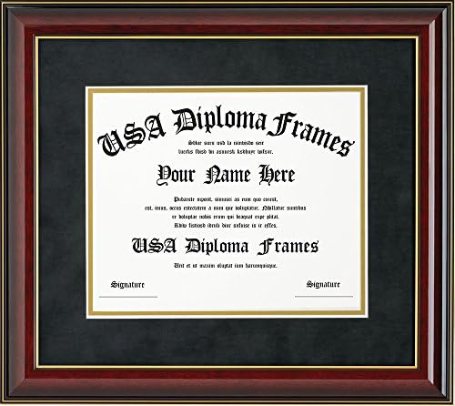 Altın Kaplama Diploma Çerçeveli Parlak Kiraz Maun (14x17 belge)