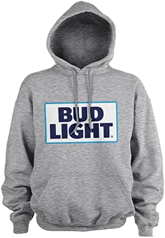 Resmi Lisanslı Bud Light Logo Kapüşonlu Sweatshirt (Heather Grey)