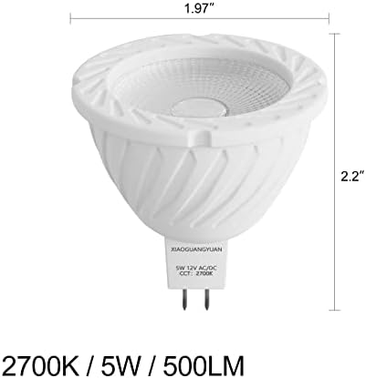 MR16 LED Ampul 5 W 50 W Eşdeğer Sıcak Beyaz Yumuşak 2700 K 12 V Gu5.3 Baz 500LM peyzaj ampul İçin Mutfak Oturma Odası Koridor