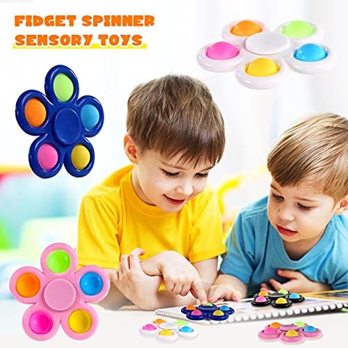 SCİONE 10 Paket Pop Fidget Spinners Itme Kabarcık Pop Basit Fidget Oyuncak Çocuklar Yetişkinler ıçin, noel Pop Parti Iyilik Goodie