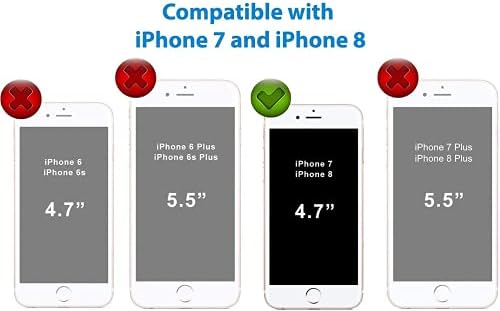 ıphone 7/8 Kılıf, ImpactStrong Ağır Çift Katmanlı Koruma Kapağı Apple iPhone 7/8 için Ağır Hizmet Tipi Kılıf (Tabanca Siyahı)