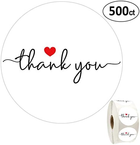 Teşekkür Ederim Çıkartmalar, 1.4 inç Daire Etiketleri, Kırmızı Kalpli 500 Modern Teşekkür Ederim Etiket Çıkartmaları, Düğün Teşekkür
