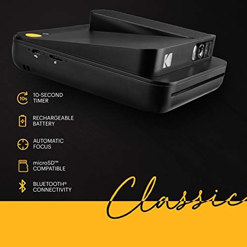 KODAK Smile Classic Bluetooth özellikli Dijital Fotoğraf Makinesi (Siyah) Başlangıç Kiti, Model: AMZRODCLASK6BK
