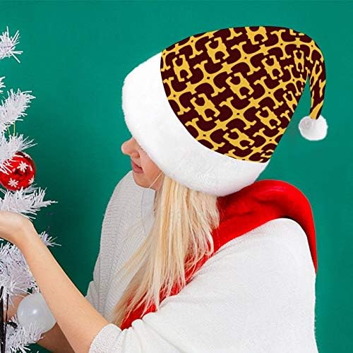 Noel Santa Şapka, Şam Desen Noel Tatil Şapka Yetişkinler için, Unisex Konfor Noel Şapkalar için Yeni Yıl Şenlikli Kostüm Tatil