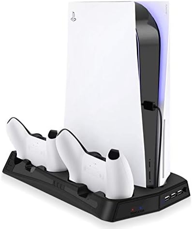 TNP PS5 Stand Soğutma Fanı ve Denetleyici Şarj İstasyonu-Dikey Tasarım, DualSense Dock, USB Hub Genişletme Playstation 5 Standart