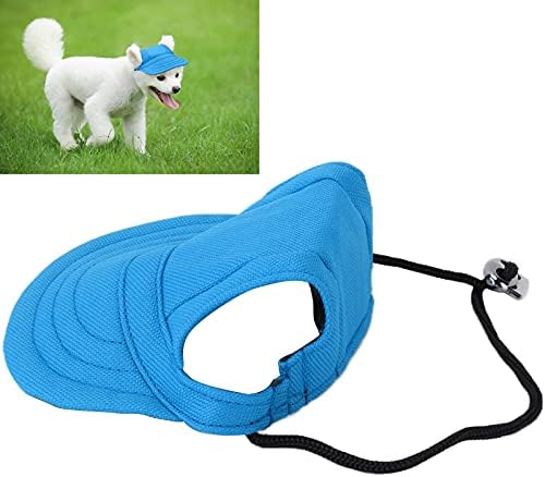 Köpek Beyzbol Şapkası, Ayarlanabilir Pet Spor Şapka Dayanıklı Sevimli Küçük Köpekler için Açık için Kulak Delikleri ile(Mavi,