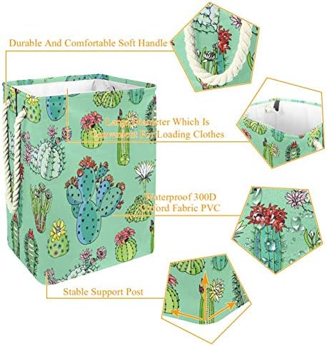Unicey Kaktüsler Çiçeği Çiçekler Kaktüs Desen Çamaşır Sepeti Katlanabilir Sepet Depolama kutusu Bebek Sepeti