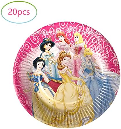 Disney Prenses için parti Malzemeleri, 20 Tabak ve 20 Peçete, Prenses Tema Doğum Günü Partisi Süslemeleri için
