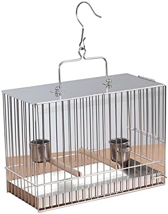 luckxuan Kuş Kafesi Taşınabilir Kuş Taşıyıcı Paslanmaz Çelik Hafif Pet Kuş kafesi Şeffaf Kuş Seyahat Kafesi Küçük Kuşlar için