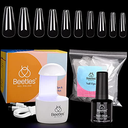 Böcekleri 6 adet Nail Art Fırçalar Set, Tırnak İpuçları ve Tutkal Jel UV LED Lamba Kiti ile, 2 İn 1 Tırnak Tutkal ve Baz Jel
