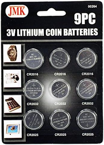 9 Parçalı Lityum 3V Düğme Hücreli Piller-CR2032, CR2025 ve CR