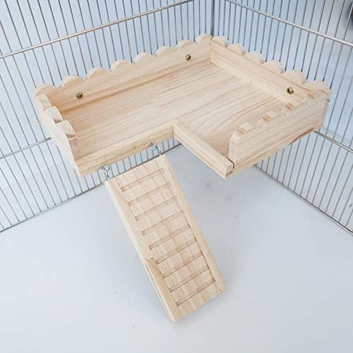 Tırmanma Merdiveni ile ROZKİTCH Hamster Platformu, Kuş Levrek Kafesi Oyuncak Ahşap Oyun Spor Salonu Standı, Chinchilla Sincap