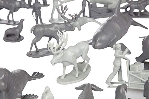 Arctic Hayvanlar Action Figure 48 adet Playset-Kış Habitat Macera Oyuncak Figürler Featuring Kutup Ayıları, Tilkiler, Mühürler,