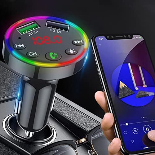 Araba için Bluetooth 5.0 FM Verici - 3.0 Kablosuz Bluetooth FM Radyo Adaptörü Müzik Çalar FM Verici - Eller Serbest Arama ve