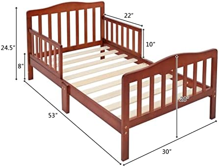 QIAOMO Ahşap Bebek Yürüyor Yatak Çocuk yatak odası mobilyası ile Emniyet Korkulukları Espresso