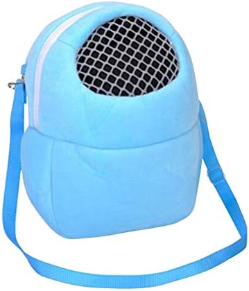 Pet Taşıma Sırt Çantası Pamuk Kadife Packsack Nefes Çanta Taşınabilir Yuva için Hamster Sincap Kobay Chinchilla-Boyutu: S (Mavi)-