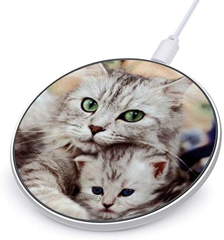 Hayat Kediler Güzel Sevimli Evcil Ultra Ince Kablosuz Şarj 10 W Max Hızlı Kablosuz Şarj Kablosuz Şarj Fonksiyonu ile Cep Telefonları