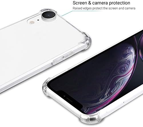Moozy Şok Geçirmez Silikon Kılıf iPhone XR-Şeffaf Crystal Clear Telefon Kılıfı Yumuşak TPU Kapak